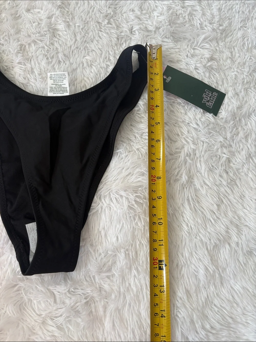 NWT Wild Fable Black Swim Bikini Bottoms Mid Rise Ultra High Leg Super Cheeky S